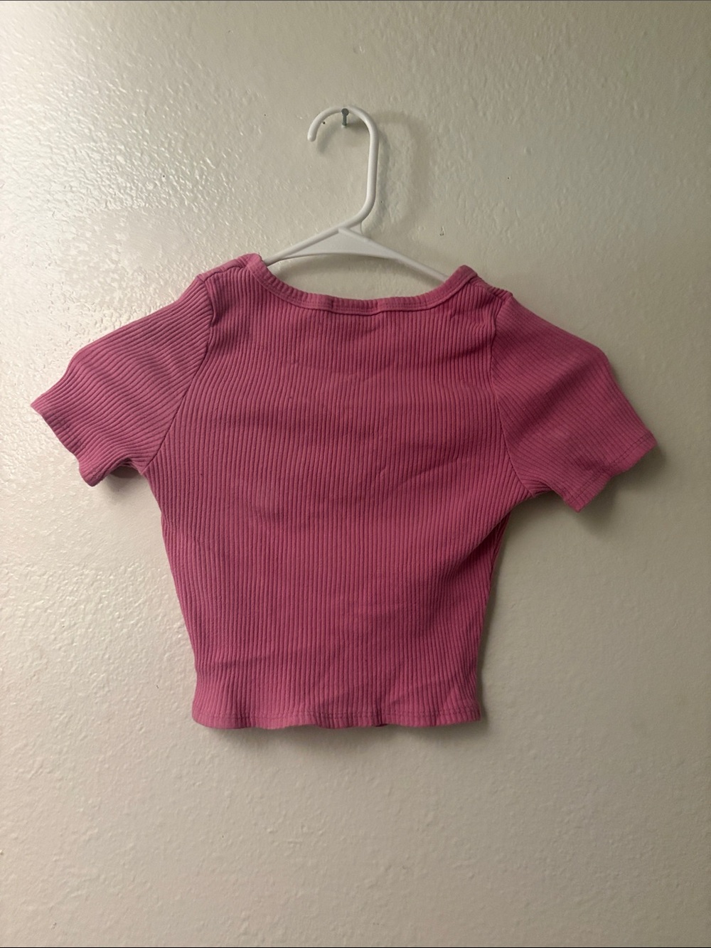 Pink 'Babe' Ribbed Crop Top - Picture 4 of 4